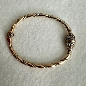 Hard To Find Brighton Goldtone Shimmer Bangle Charm Bracelet